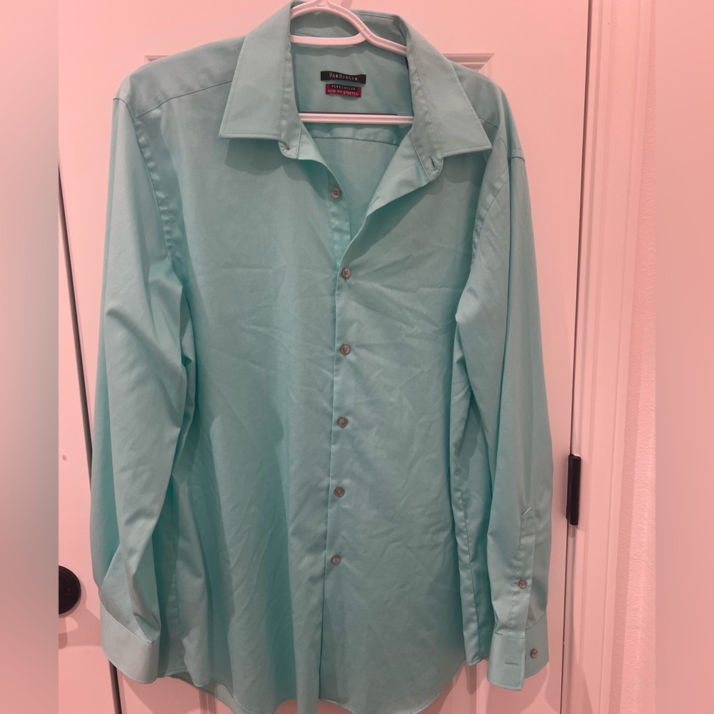 Van Heusen Aqua Button-Up Shirt